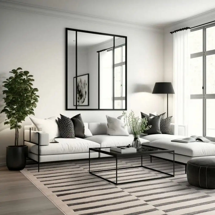 Asiatic valley charcoal ivory build Grey, Ivory Living Room Geometric Rug.