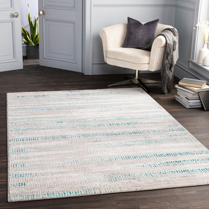 Surya lsr clementine 2310 turquoise Blue, Grey Living Room Rug.