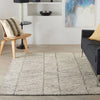 Nourison colorado clr01 grey white Grey, Ivory Living Room Wool Rug.