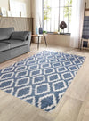 Origins washable soho como Blue Living Room Geometric Rug.