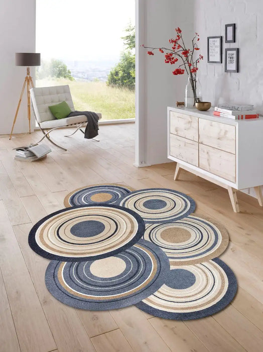 Wash + Dry decor cosmic colours nature Beige, Cream Living Room Washable Rug.