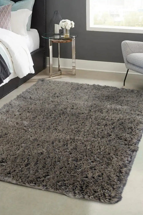 Homemaker soft washable cosy grey Grey Living Room Shaggy Rug.