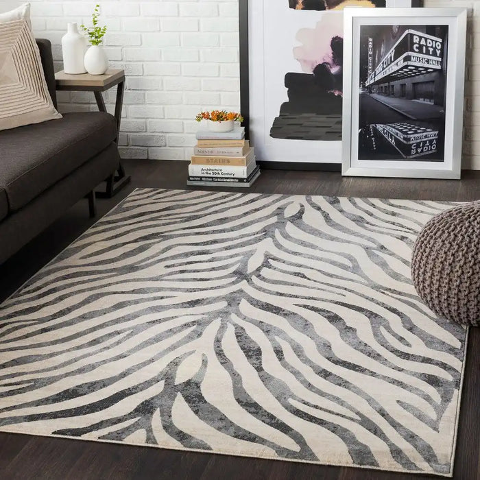 Surya cit cybele 2300 grey Black, Ivory Living Room  Rug.