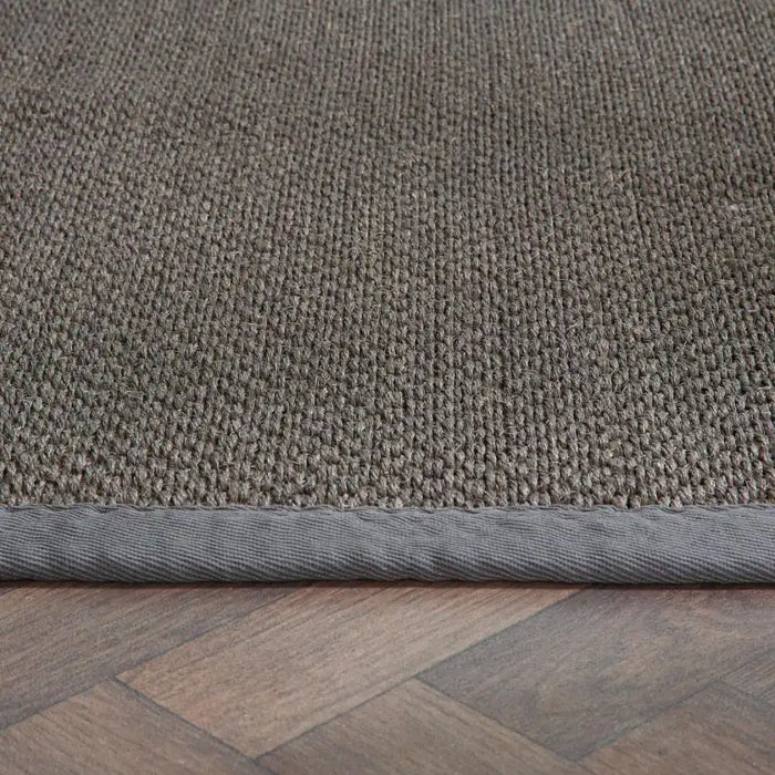 Origins origins sisal dark grey with grey border Grey Living Room Natural Fibre Rug.