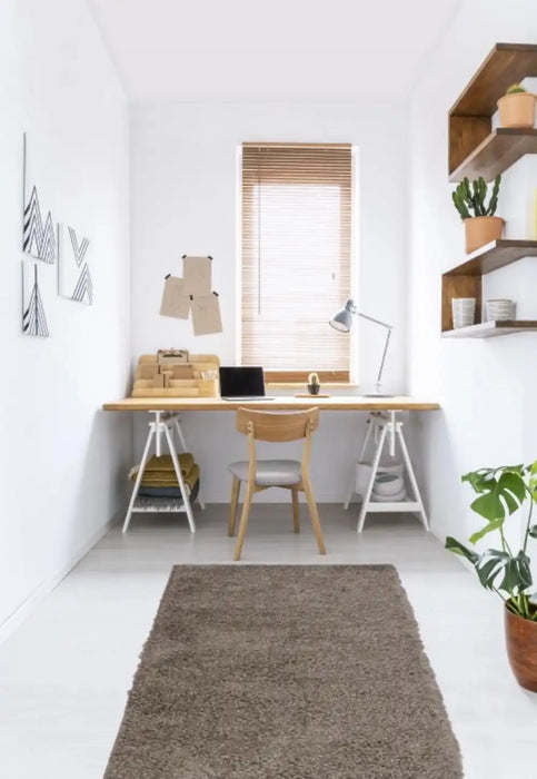 Homemaker jazz shaggy dark natural Beige Living Room Shaggy Rug.