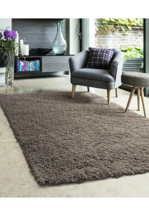 Homemaker jazz shaggy dark natural Beige Living Room Shaggy Rug.