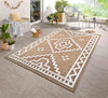 Serdim Rugs harper outdoor diamond cream Beige, Ivory, Cream Living Room Natural Fibre Rug.