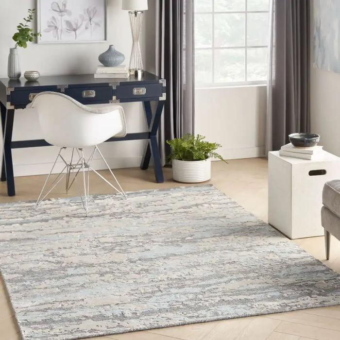 Nourison divine div11 aqua Blue Living Room Rug.