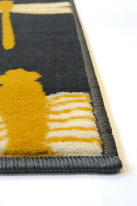 Homemaker maestro dragonfly charcoal Grey Living Room  Rug.