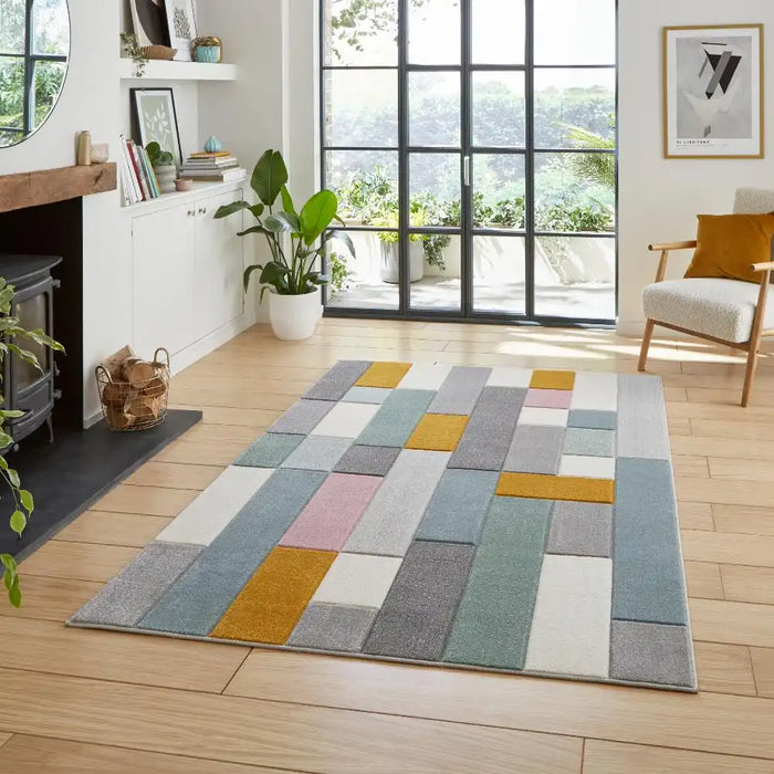 Think Rugs matrix think e7918 multi Multicoloured Living Room Rug.
