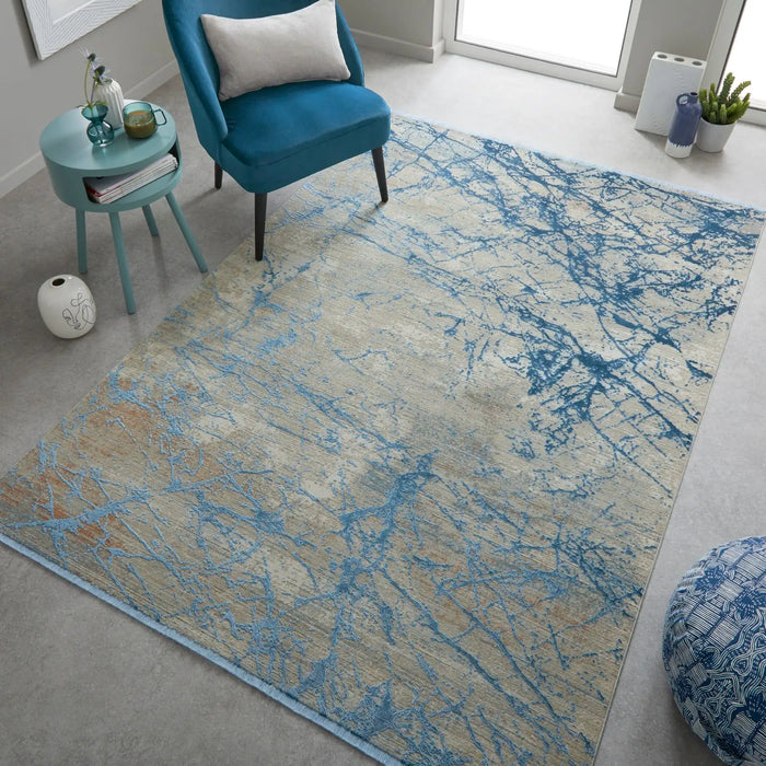 Concept Looms emerald emr101 blue Blue Living Room Rug.