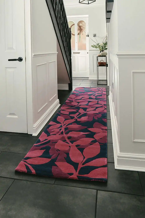 Woven Edge woven edge runners forest c4 pink Pink Living Room Wool Rug.