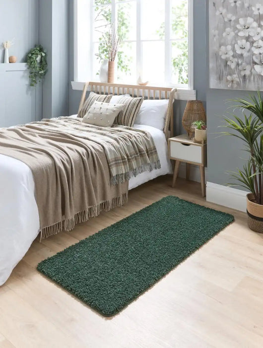 My Mats buddy forest green Green Living Room Shaggy Rug.