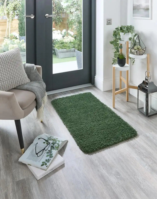 My Mats buddy forest green Green Living Room Shaggy Rug.