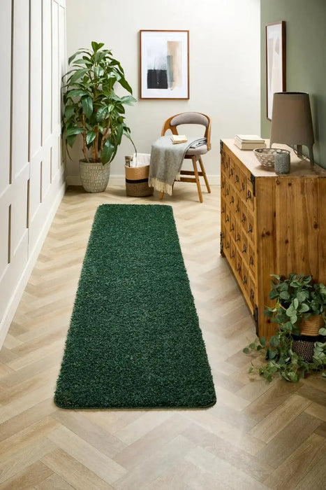 My Mats buddy forest green Green Living Room Shaggy Rug.
