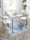 Origins washable soho garda blue Blue Living Room Geometric Rug.