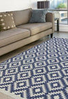 Homemaker county indoor outdoor geneva navy Blue, Navy Outdoor  Geometric Rug.