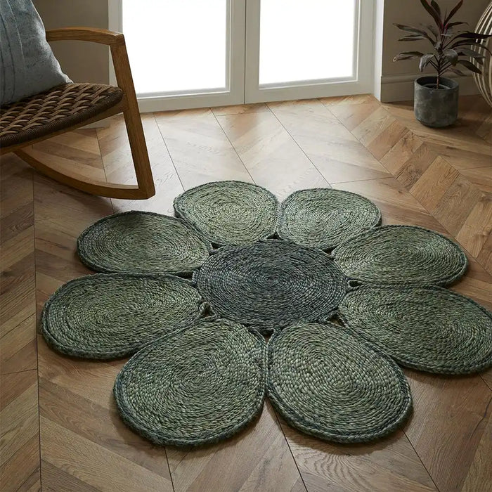 Esselle spinningfields green Green Living Room Natural Fibre Rug.