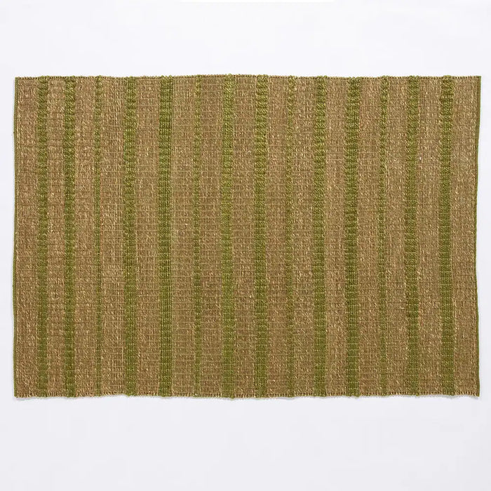 Esselle ancoats green Green, Multicoloured Living Room Natural Fibre Rug.