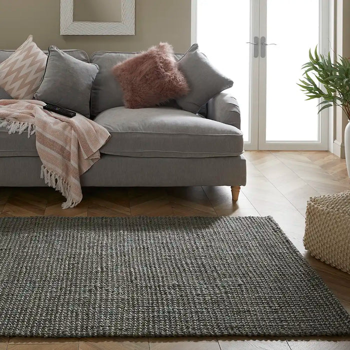 Esselle whitefield boucle grey Grey Living Room Natural Fibre Rug.