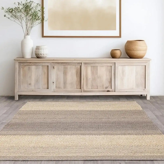 Asiatic cedar grey natural Grey, Beige Living Room Natural Fibre Rug.