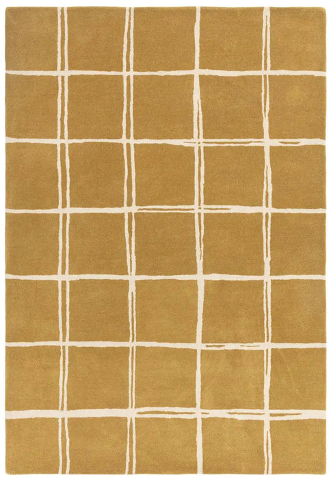 Asiatic albany asiatic grid gold Yellow Living Room Geometric Rug.