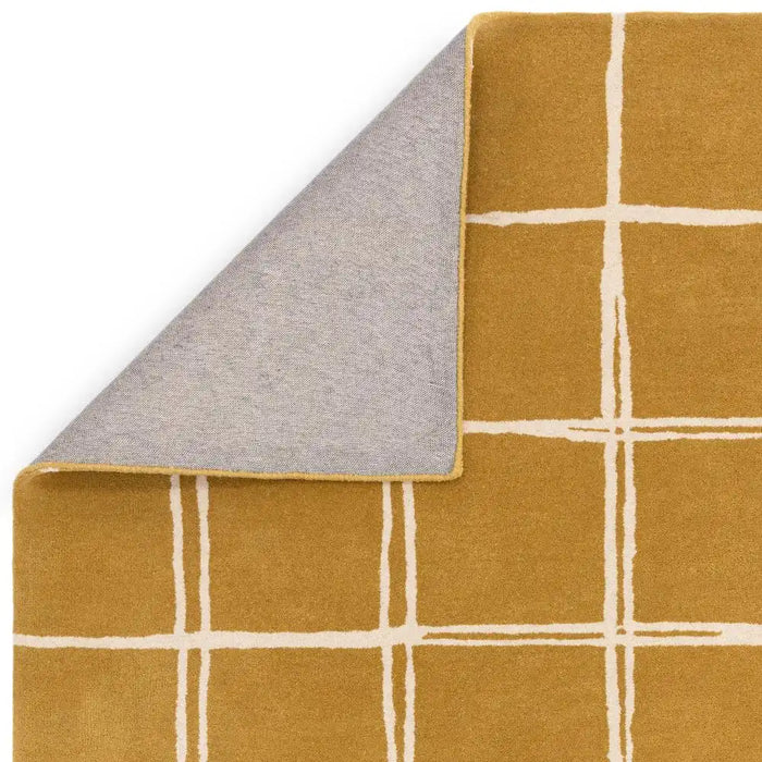 Asiatic albany asiatic grid gold Yellow Living Room Geometric Rug.