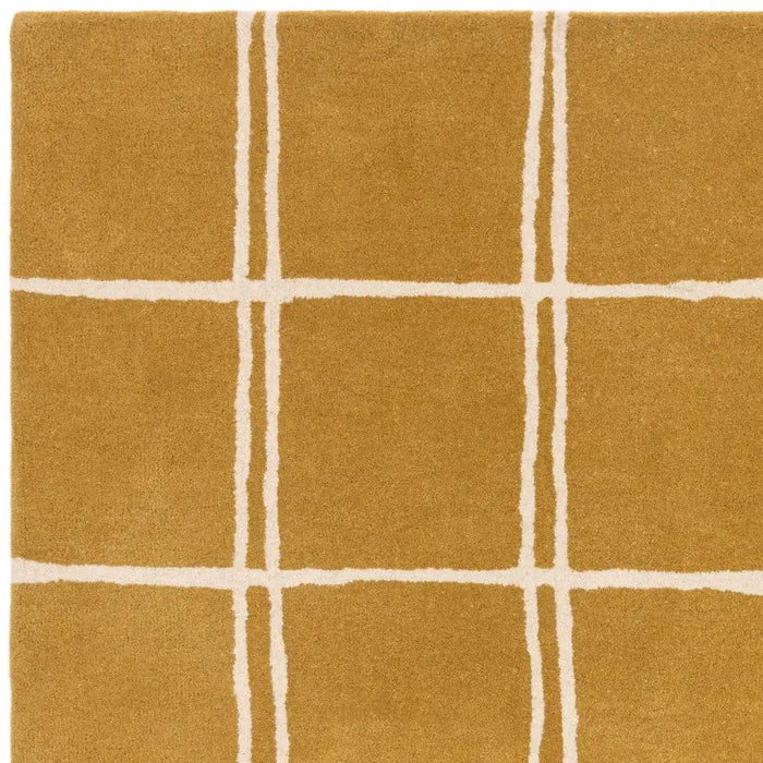 Asiatic albany asiatic grid gold Yellow Living Room Geometric Rug.