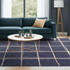 Asiatic albany asiatic grid marine Blue, Navy Living Room Geometric Rug.