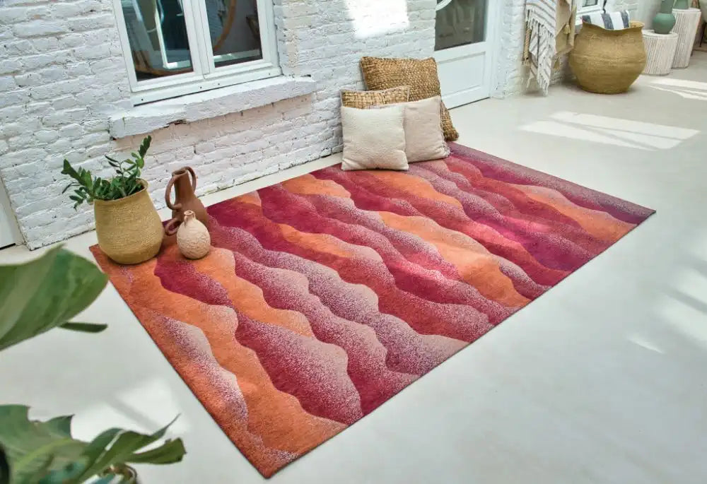 Louis de Poortere himalaya himalaya autumn Purple, Multicoloured, Orange, Red Living Room Rug.
