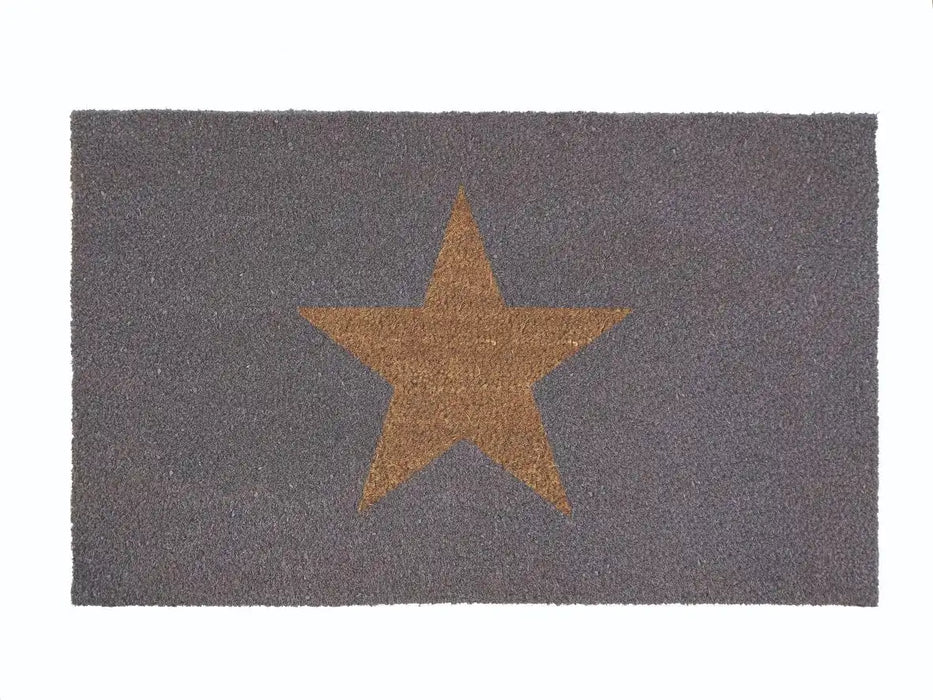 My Mats printed coir inverse star Grey Outdoor Natural Fibre Rug.