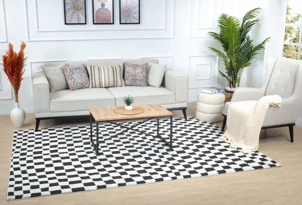 Surya feu irina 2302 black Black, Cream Living Room Rug.