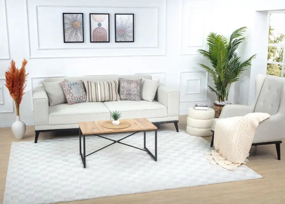 Surya feu irina 2306 white Cream Living Room Rug.