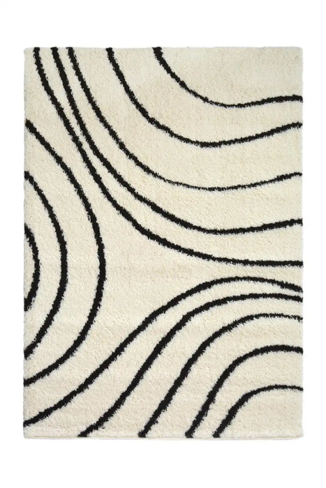 Homemaker snug melrose iso black Black, Ivory Living Room Geometric Rug.