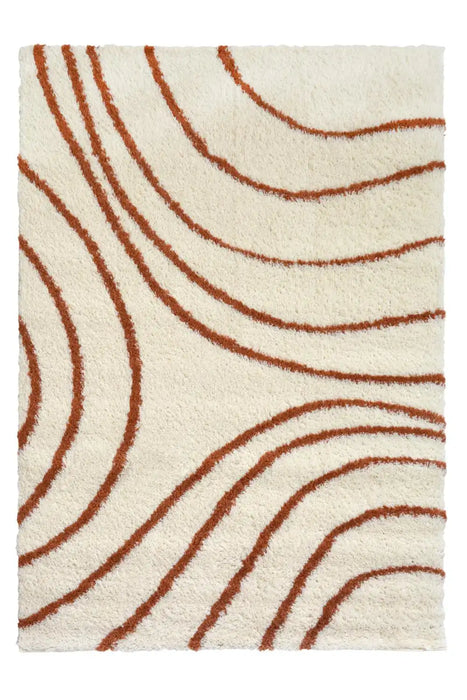 Homemaker snug melrose iso terra Ivory, Orange Living Room Geometric Rug.