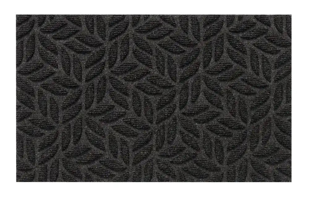 Turtle Mat dune sculpted scraper leaves grey Grey Outdoor Geometric Rug.