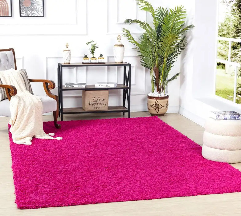 Surya fiv lilly 2308 pink Pink Living Room Shaggy Rug.