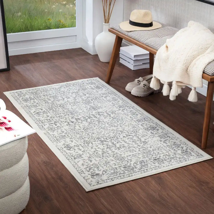 Surya rom margaux 2300 white Ivory Living Room Rug.