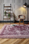 Origins shimmer border mauve Purple Living Room Shaggy Rug.