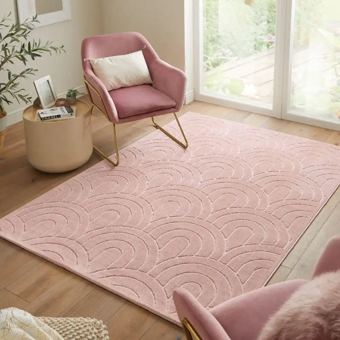 Concept Looms maze maz103 dusty pink Pink Living Room Geometric Rug.