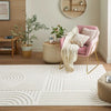 Concept Looms maze maz106 ivory Ivory Living Room Geometric Rug.