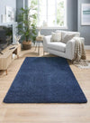 My Mats buddy midnight blue Blue, Navy Living Room Shaggy Rug.