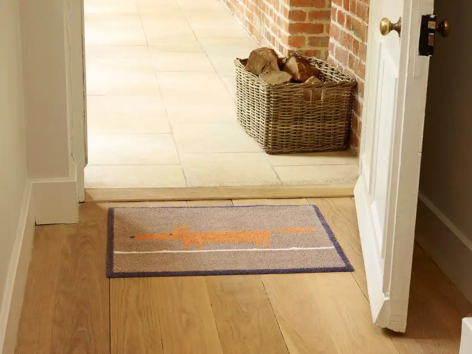 Turtle Mat scion mr fox brown Beige, Orange Kitchen  Washable Rug.