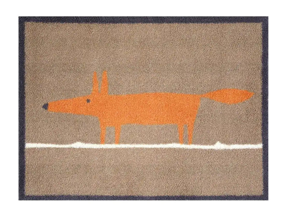 Turtle Mat scion mr fox brown Beige, Orange Kitchen  Washable Rug.