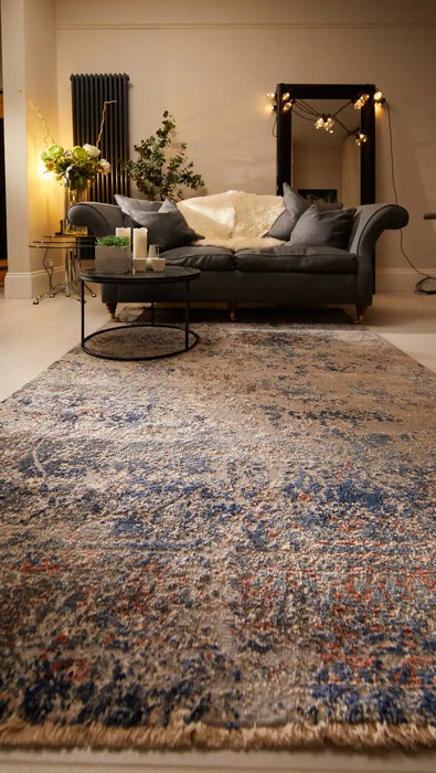 Origins arabesque origins multi Grey, Multicoloured Living Room Rug.