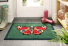 My Mats nylon indoor my butterfly Brown, Green, Multicoloured Kitchen  Washable Rug.