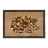 My Mats nylon indoor my floral hedgehog Brown, Multicoloured Kitchen  Washable Rug.