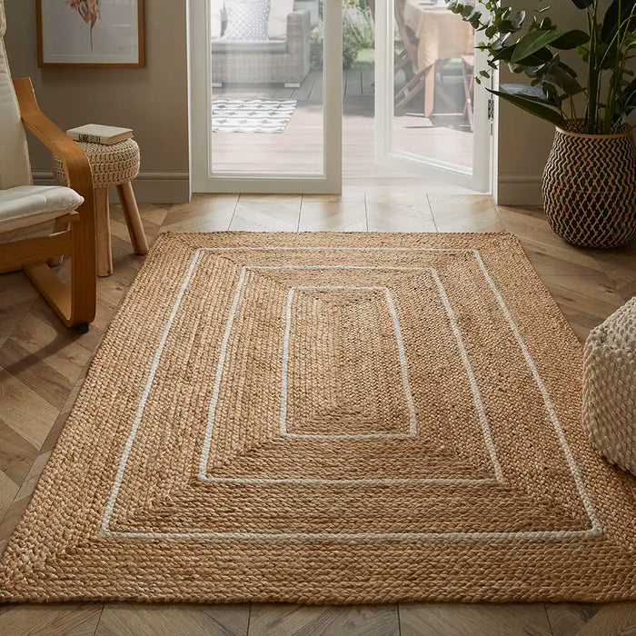 Esselle prestbury natural border Beige Living Room Natural Fibre Rug.