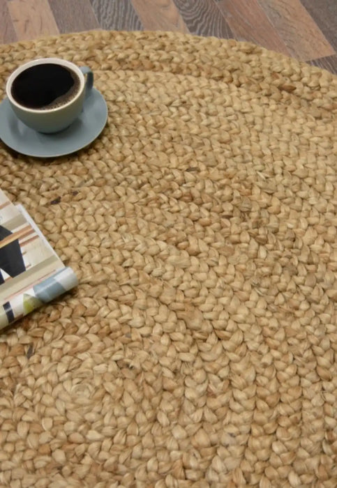 Homemaker indian jute natural Brown, Beige Living Room Natural Fibre Rug.