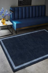Asiatic albi navy Blue, Navy Living Room Wool Rug.